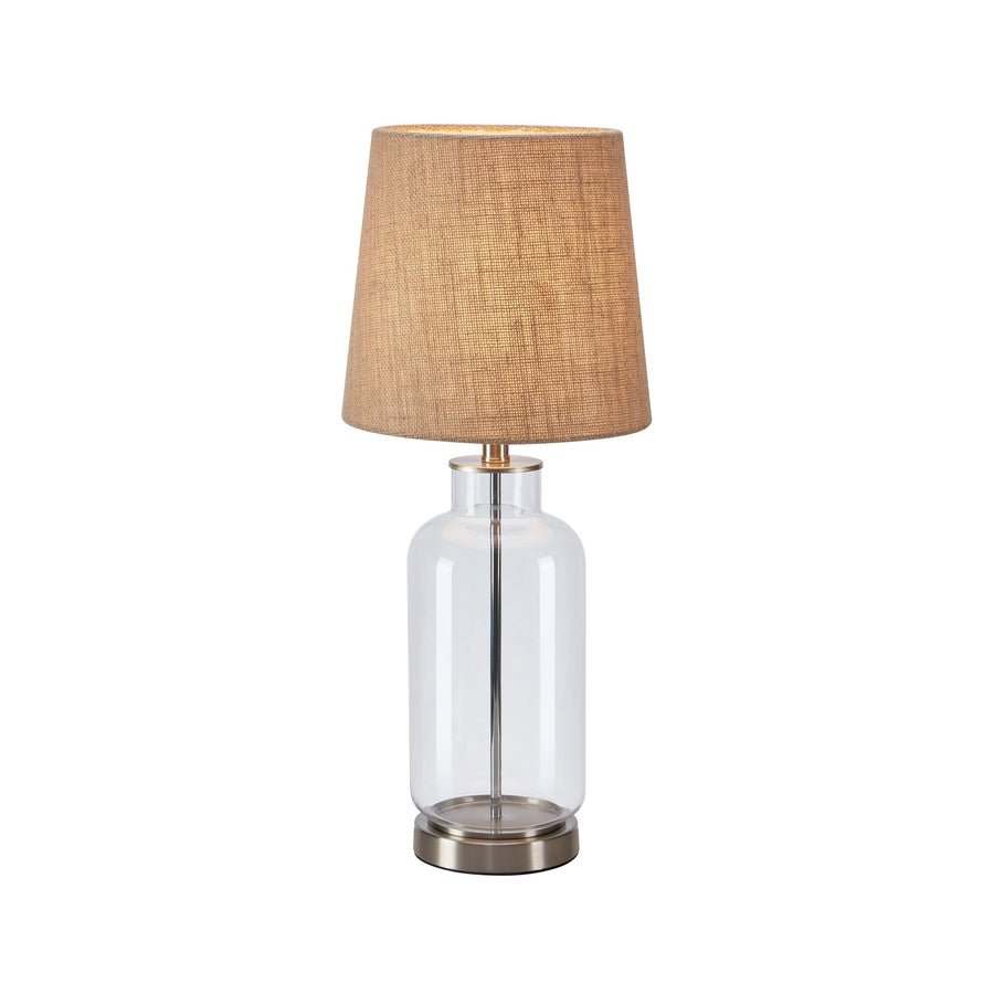 Lampe à poser Costero avec abat-jour en jute