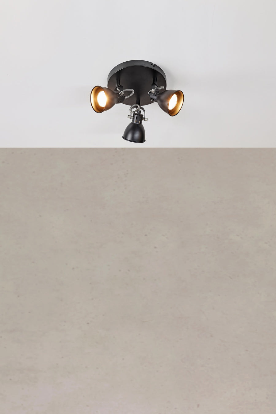 Plafonnier Mion 3 lumières noir mat