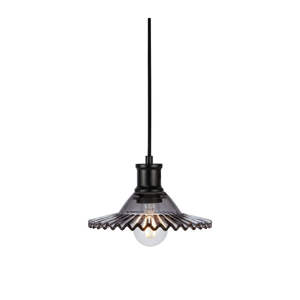 Suspension de fenêtre Novia noire et verre fumé