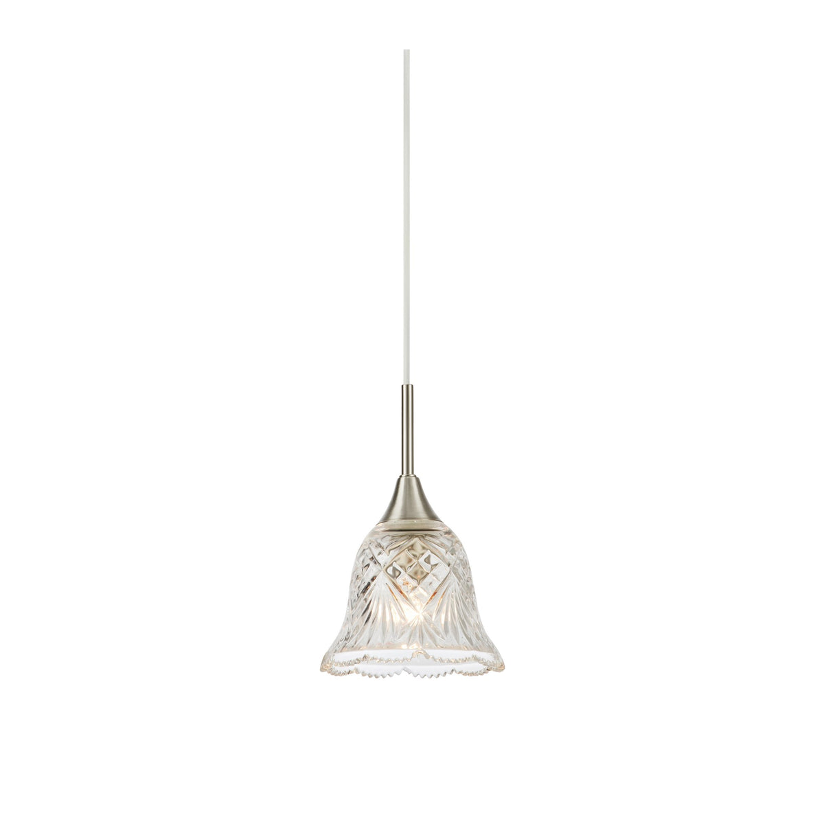 Suspension de fenêtre Luna en nickel satiné et verre transparent