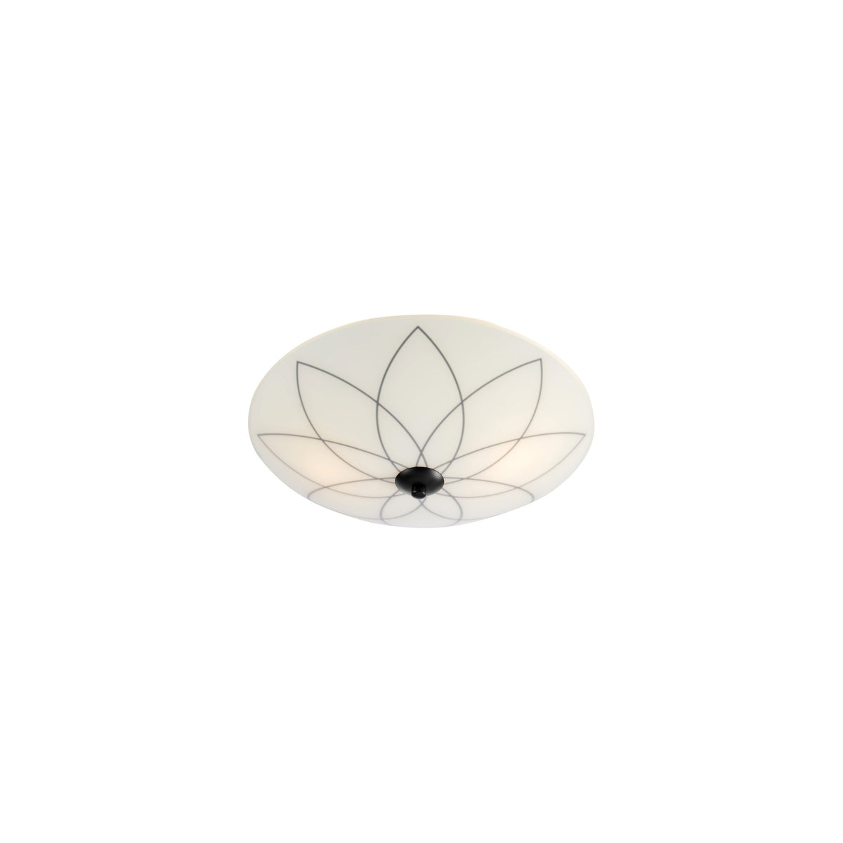 Plafonnier Lia 2 lumières en verre blanc et noir