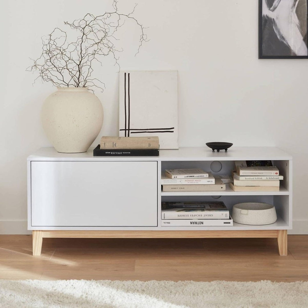Meuble TV Blanc Scandinave | Nuit - Designix Meuble TV