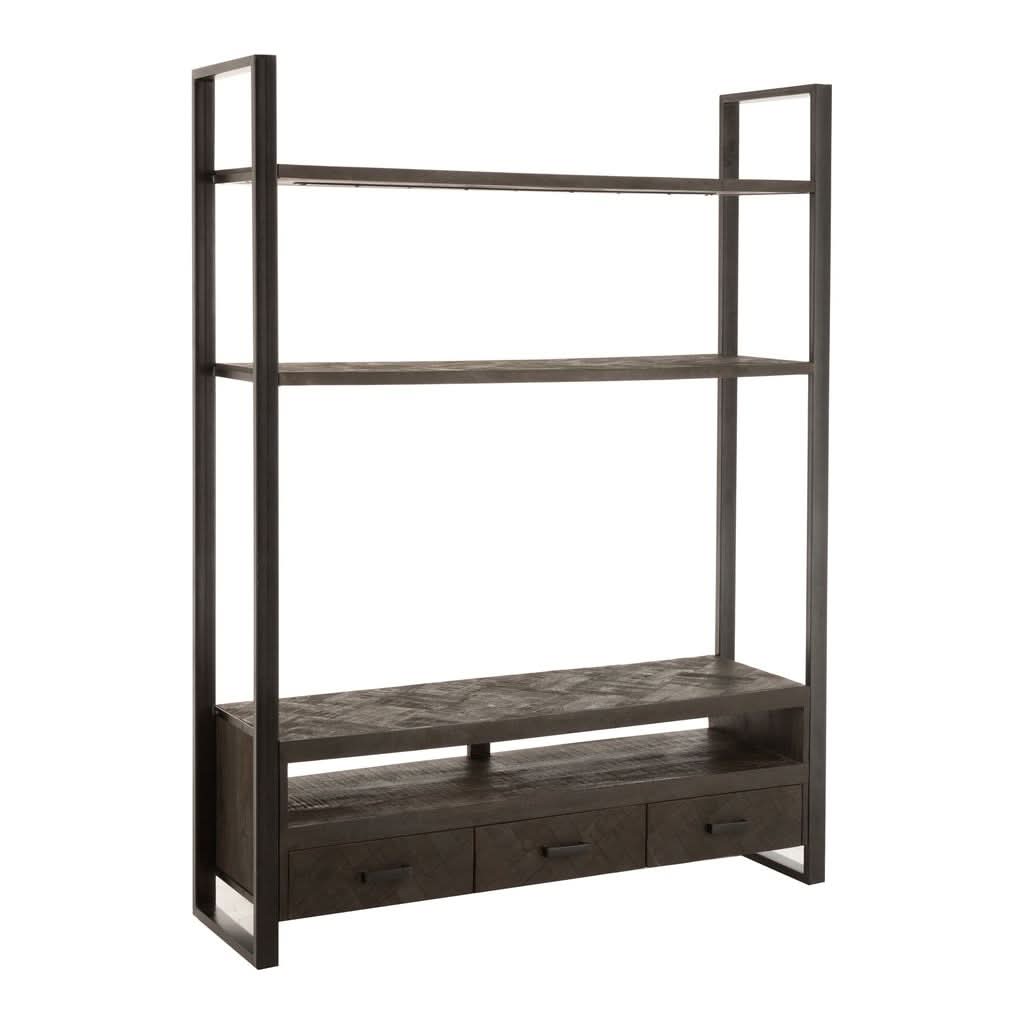 Meuble TV Bois Fer Noir - Designix