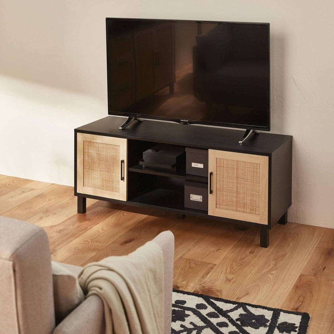 Meuble TV Noir Cannage | Fleur - Designix Meuble TV