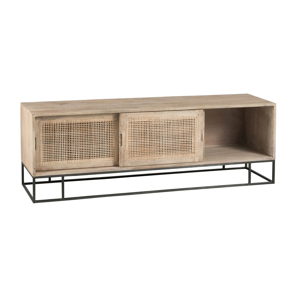 Meuble TV Rotin Bois Naturel - Designix