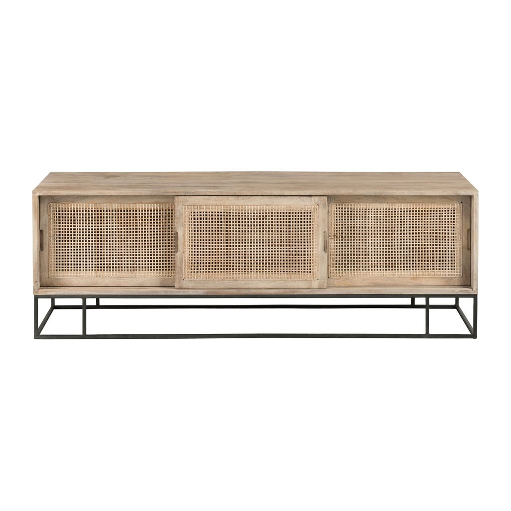 Meuble TV Rotin Bois Naturel - Designix