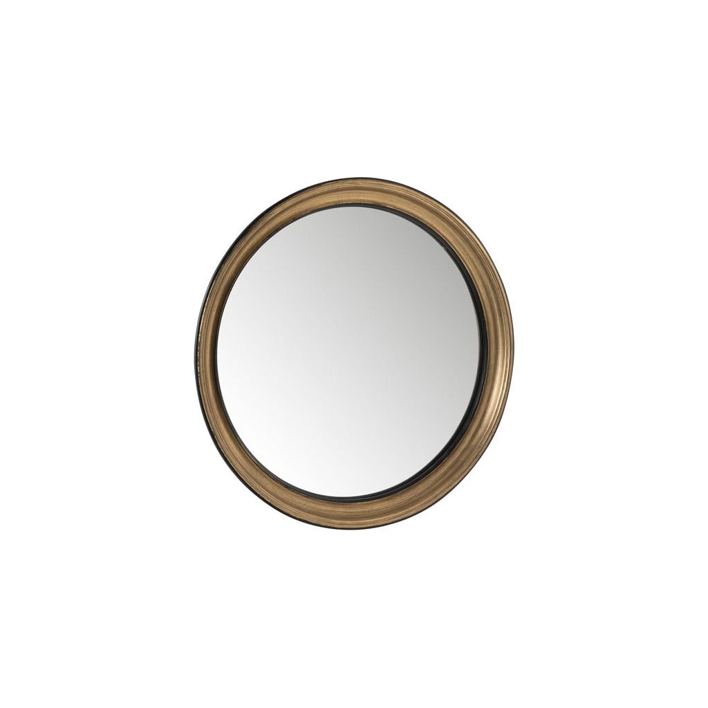 Miroir Convexe Rond Grand Noir Or - Designix
