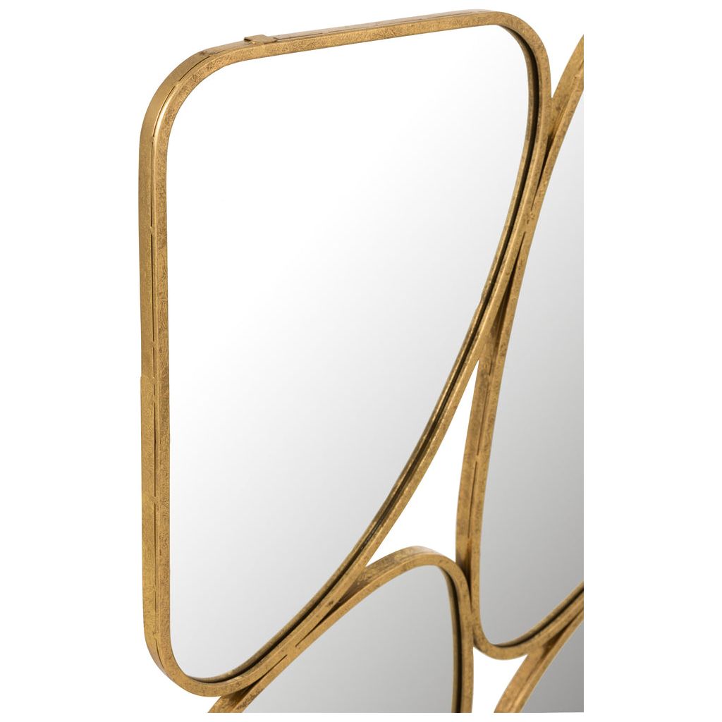Miroir Doré Fer Verre 4 Pièces - Designix