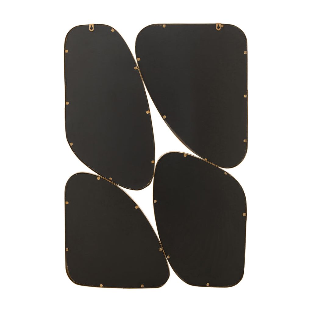 Miroir Doré Fer Verre 4 Pièces - Designix