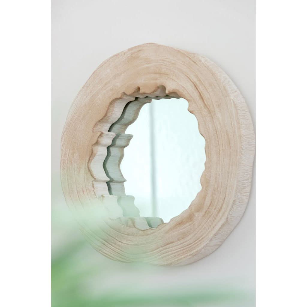 Miroir Grand Bois Paulownia Blanc - Designix
