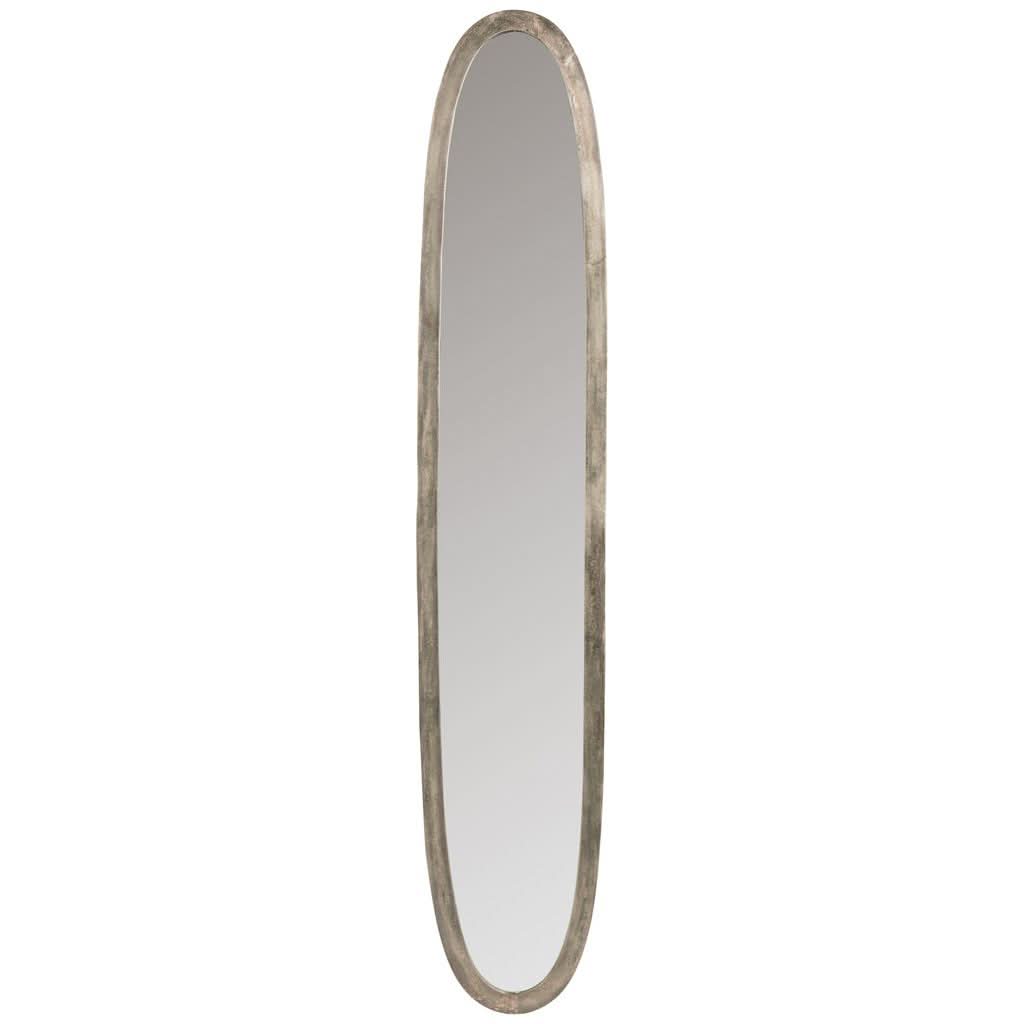 Miroir Grand Ovale Aluminium Vintage - Designix