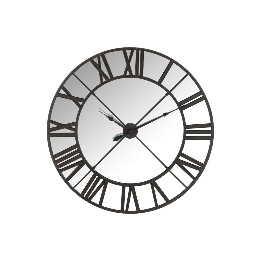 Miroir Horloge Métal Noir - Designix
