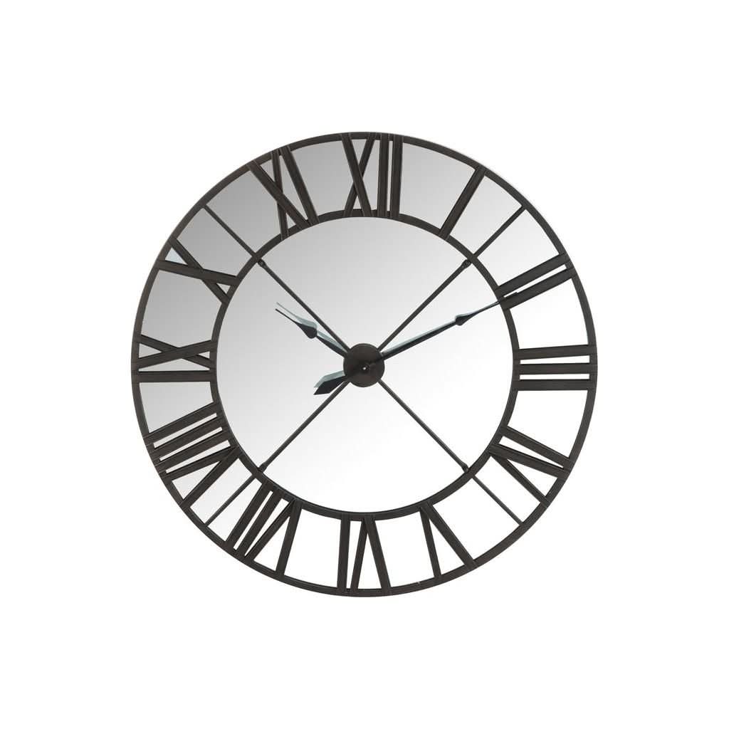 Miroir Horloge Métal Noir - Designix