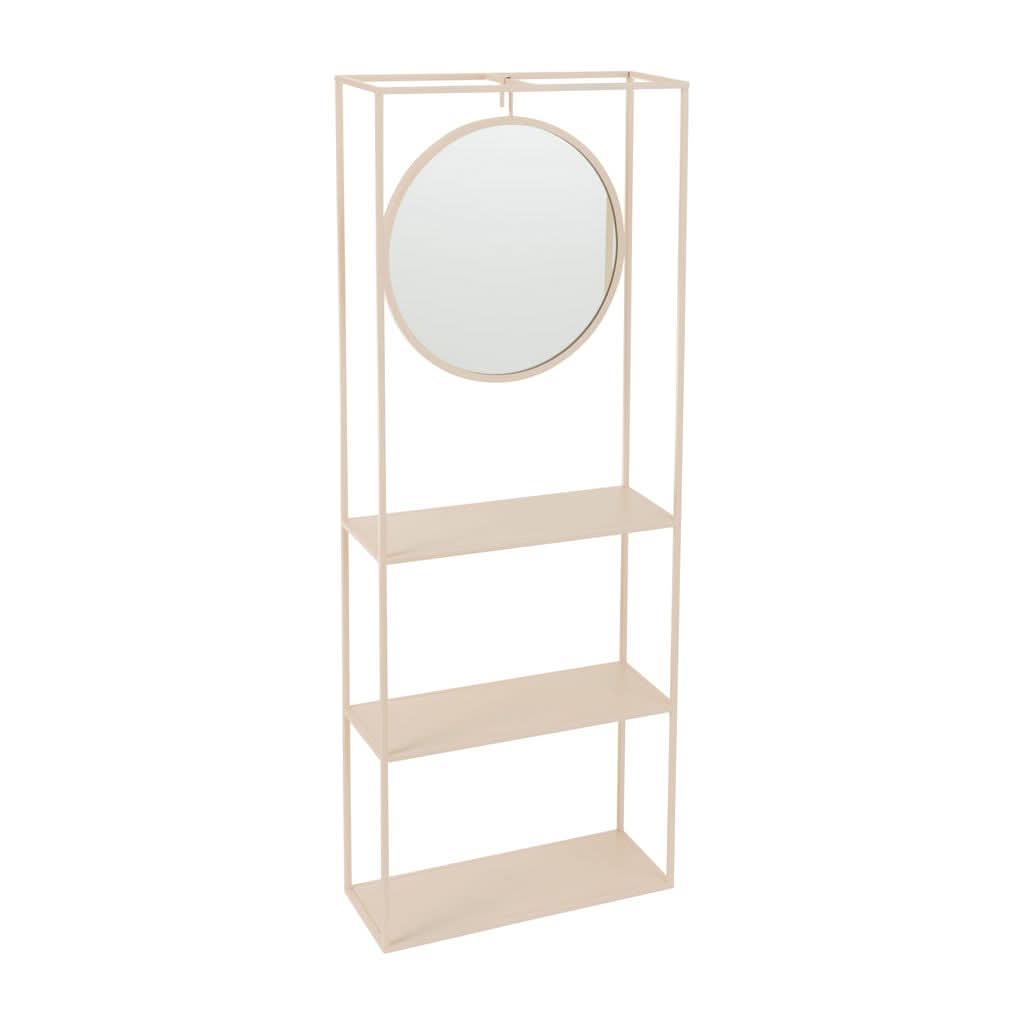 Miroir Métal Beige Avec Étagère - Designix