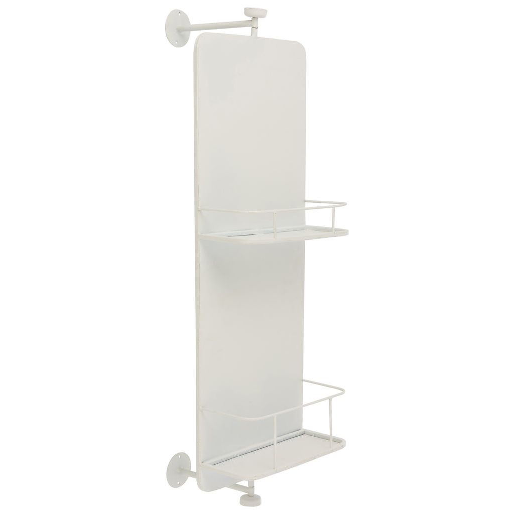 Miroir Mural Verre Métal Blanc - Designix