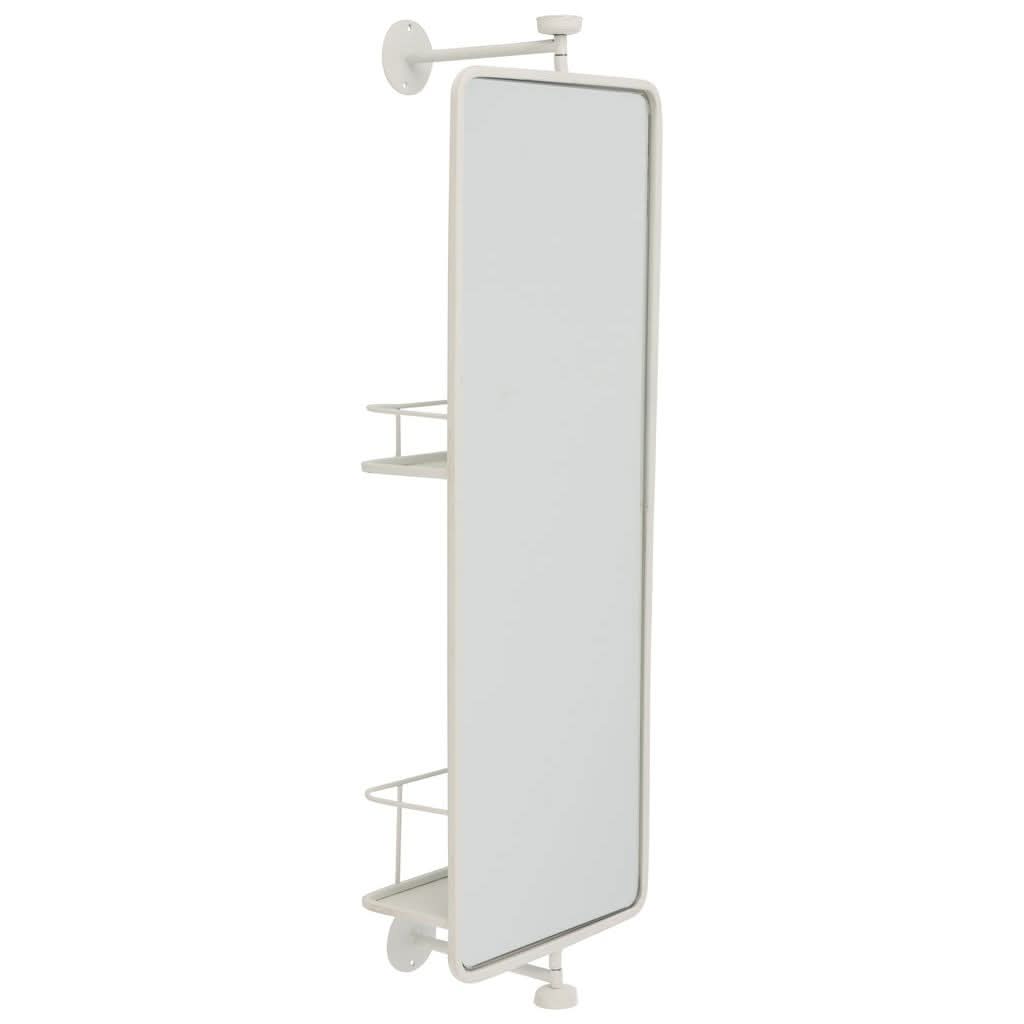 Miroir Mural Verre Métal Blanc - Designix