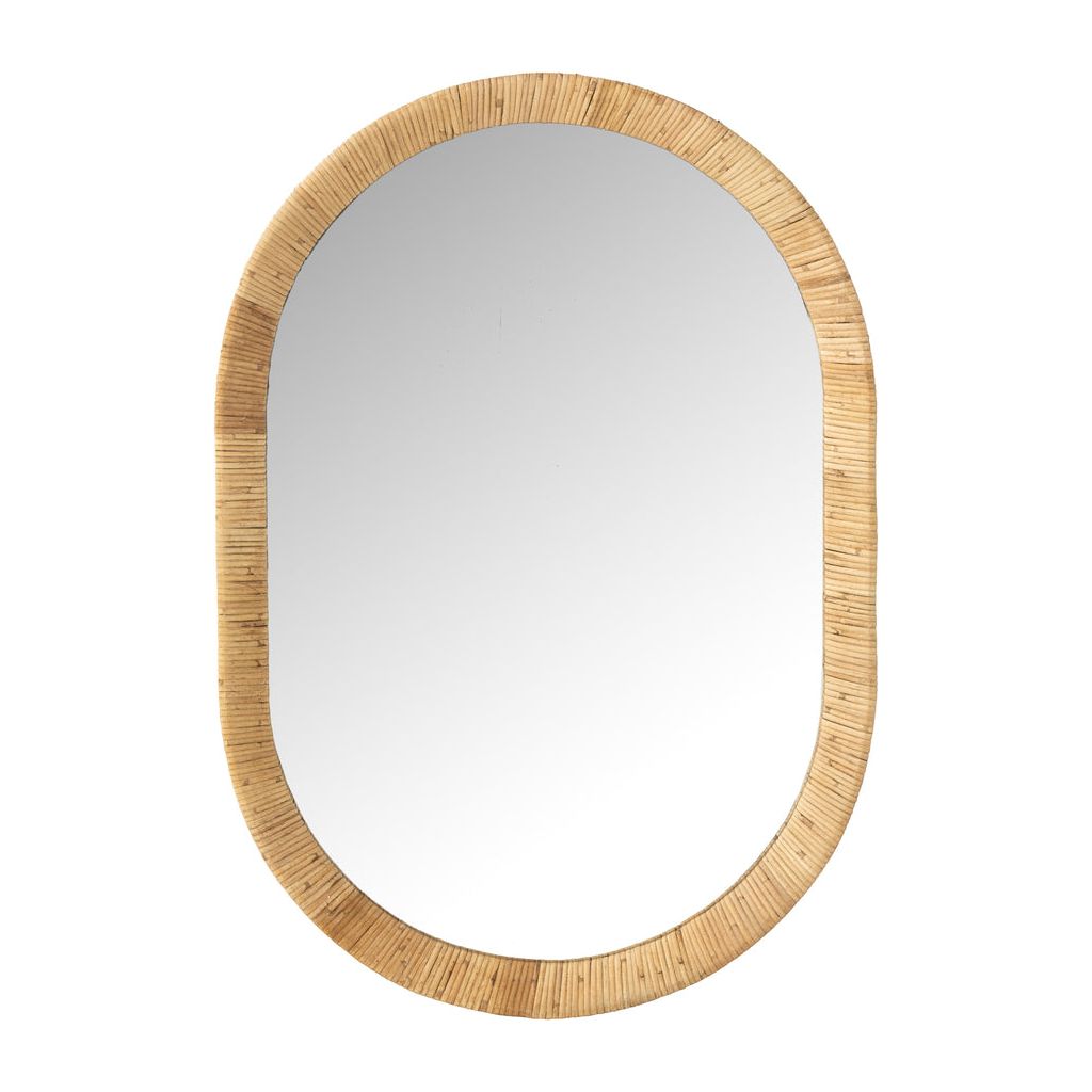 Miroir Ovale Rotin Naturel - Designix