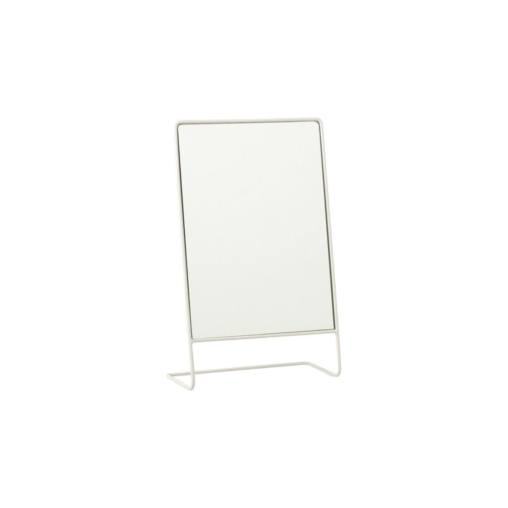Miroir Pied Verre Métal Blanc - Designix