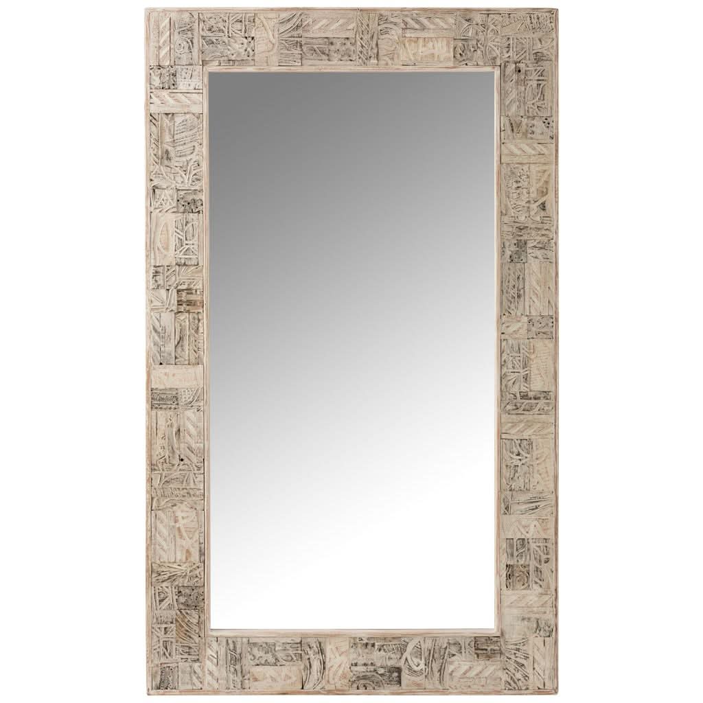Miroir Rectangulaire Bois Recyclé Blanchi - Designix