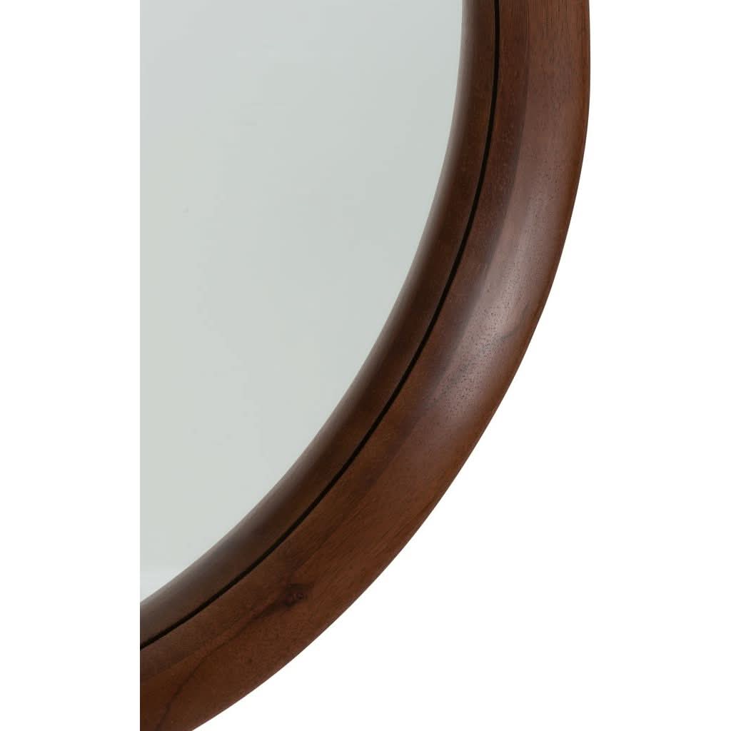 Miroir Rond Bois Marron Foncé - Designix