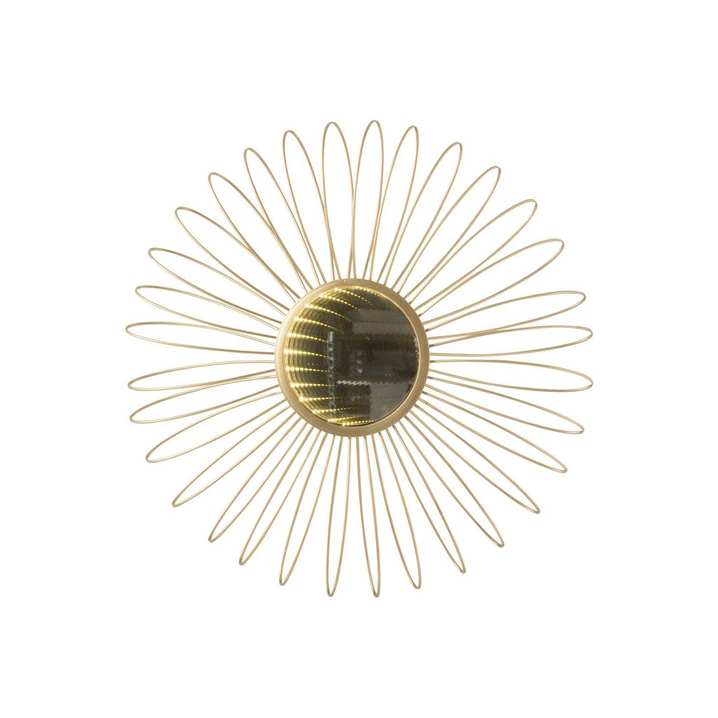 Miroir Rond LED Métal Doré - Designix