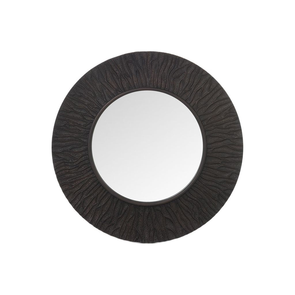 Miroir Rond Marron Foncé Design - Designix