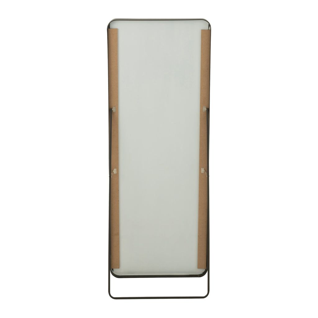 Miroir Sur Pied Noir Rectangulaire - Designix