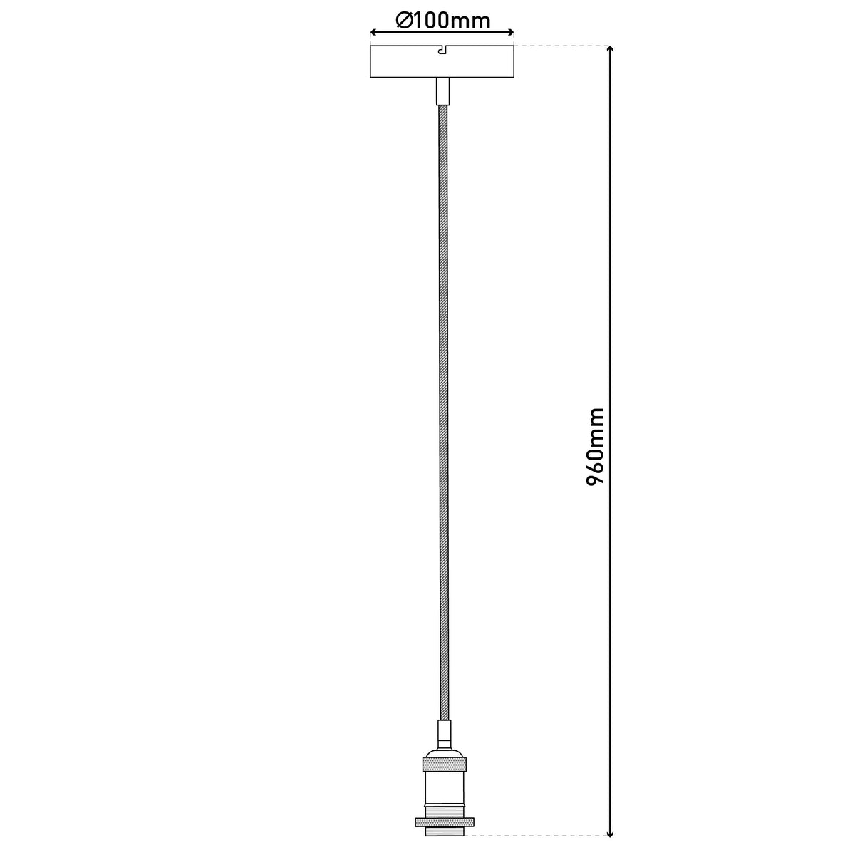 Suspension Ontario laiton, H 85 cm