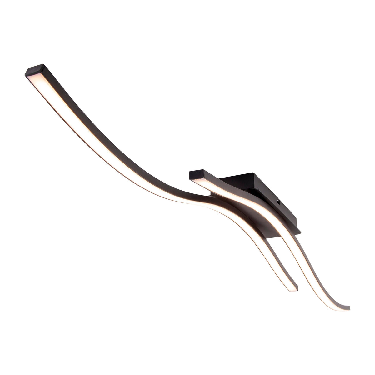 Plafonnier Onda noir, L 96 cm