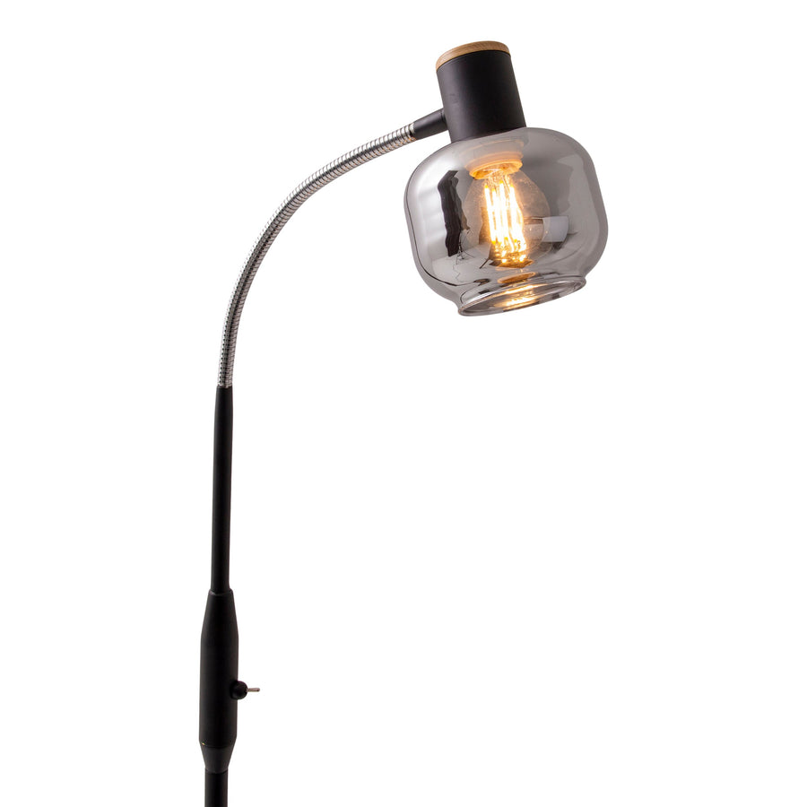 Lampadaire Fumoso noir, verre