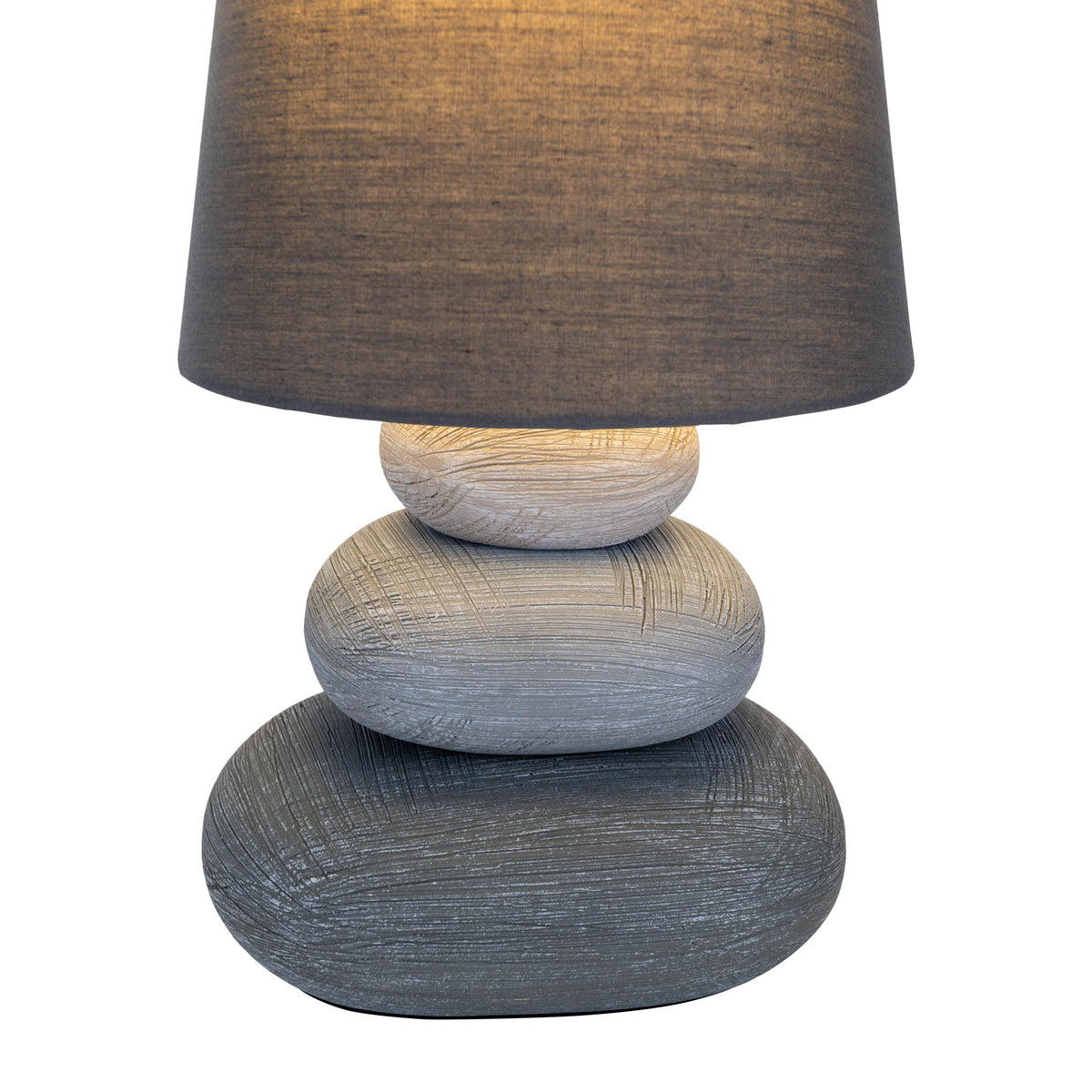 Lampe à poser Stoney grise, tissu (3045216)