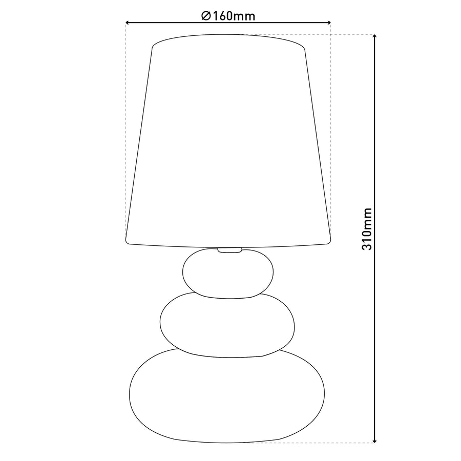 Lampe à poser Stoney noire et dorée, tissu