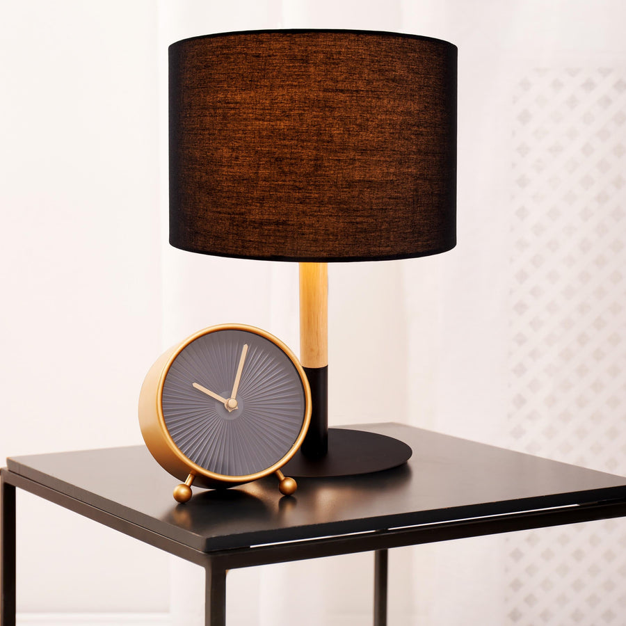 Lampe à poser Tessile noire, tissu