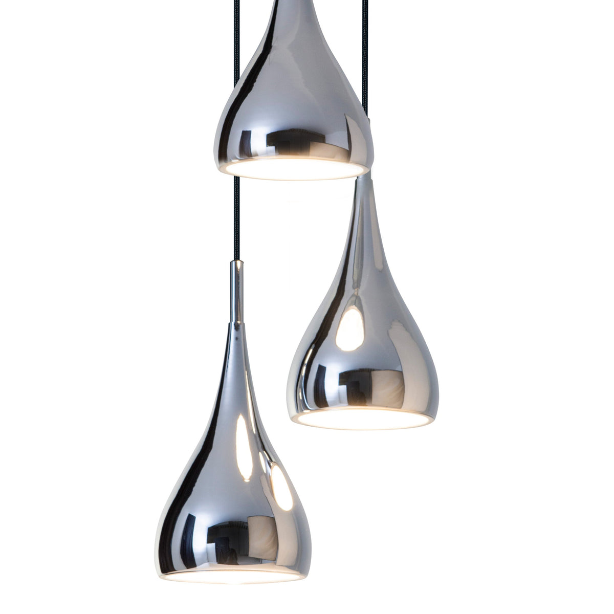 Suspension Style chromée, H 120 cm