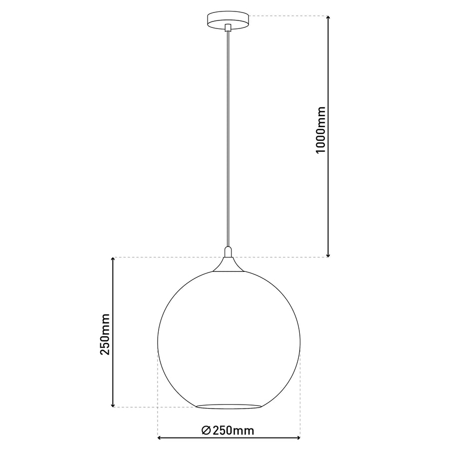 Suspension Vaso anthracite, verre, H 125 cm