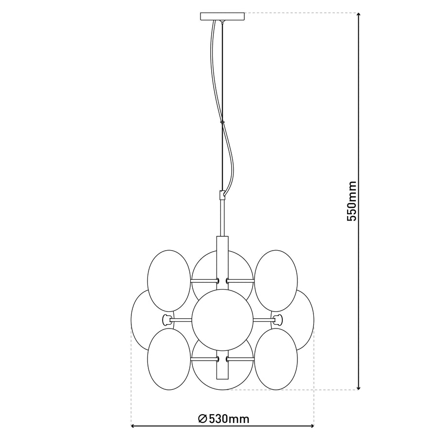 Suspension Orion ambrée, verre