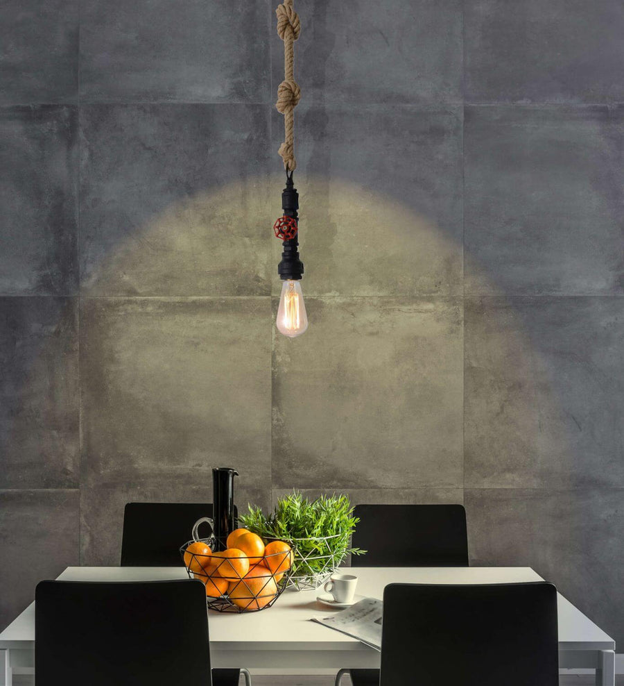 Suspension Regia noire, H 145 cm
