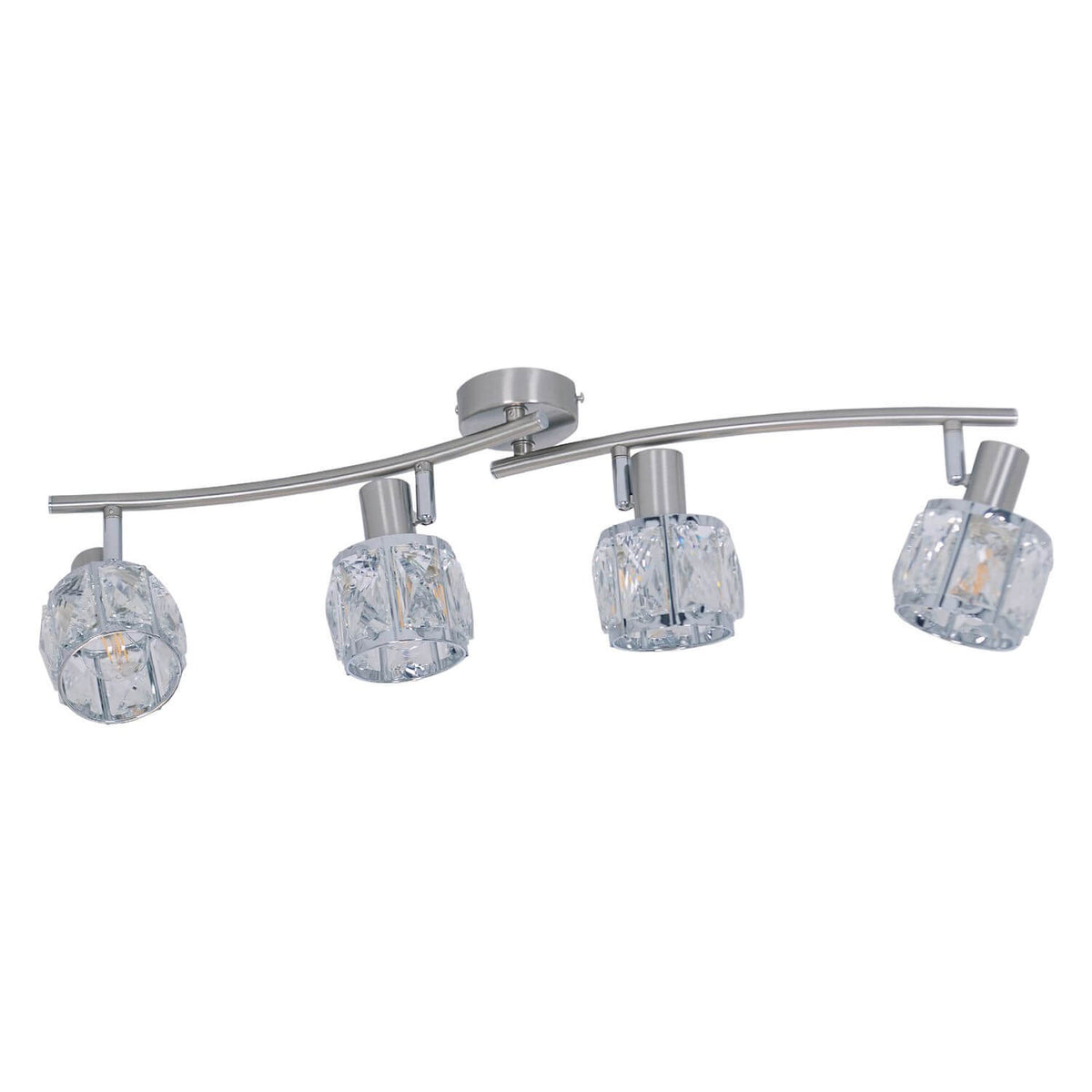 Plafonnier Josefa transparent, verre, L 70 cm