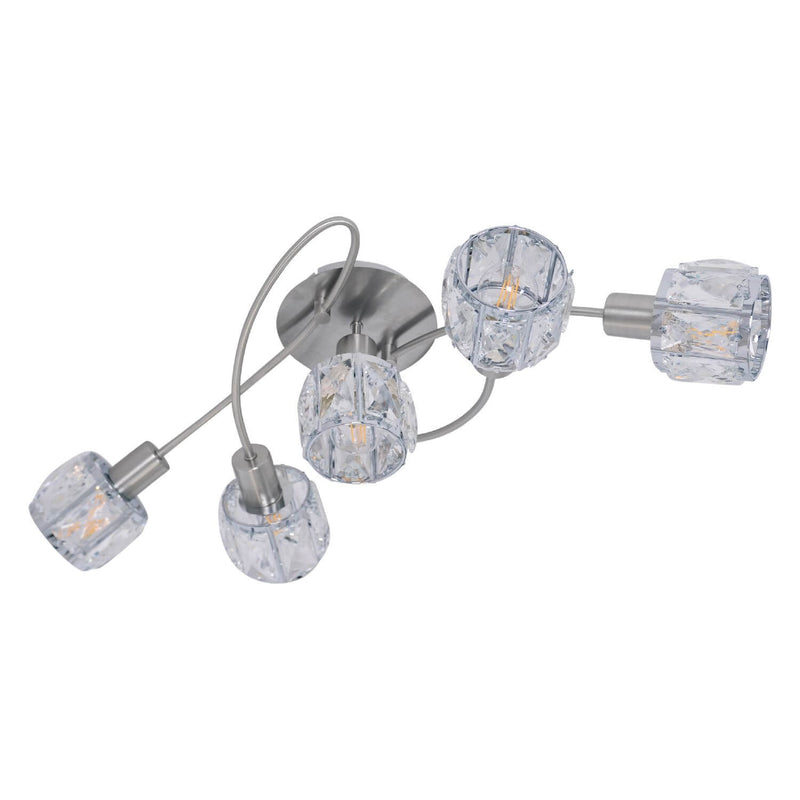 Plafonnier Josefa transparent, verre, L 61 cm