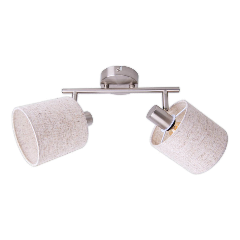 Plafonnier Maron bois, tissu, L 46 cm