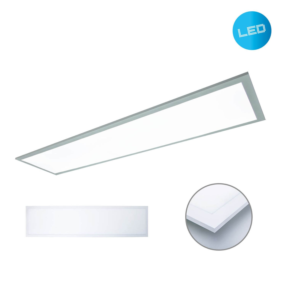 Plafonnier Nicola blanc, L 119,5 cm