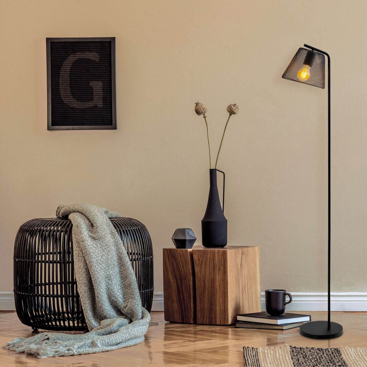 Lampadaire Korie noir