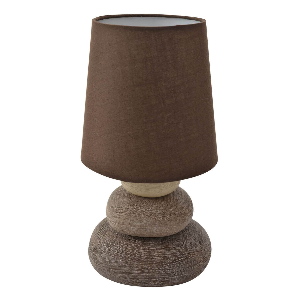 Lampe à poser Stoney marron, tissu (3045214)