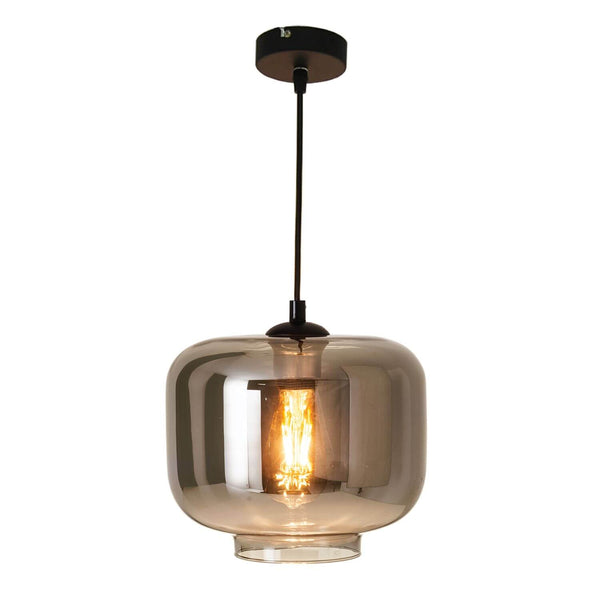 Suspension Vaso anthracite et fumée, verre