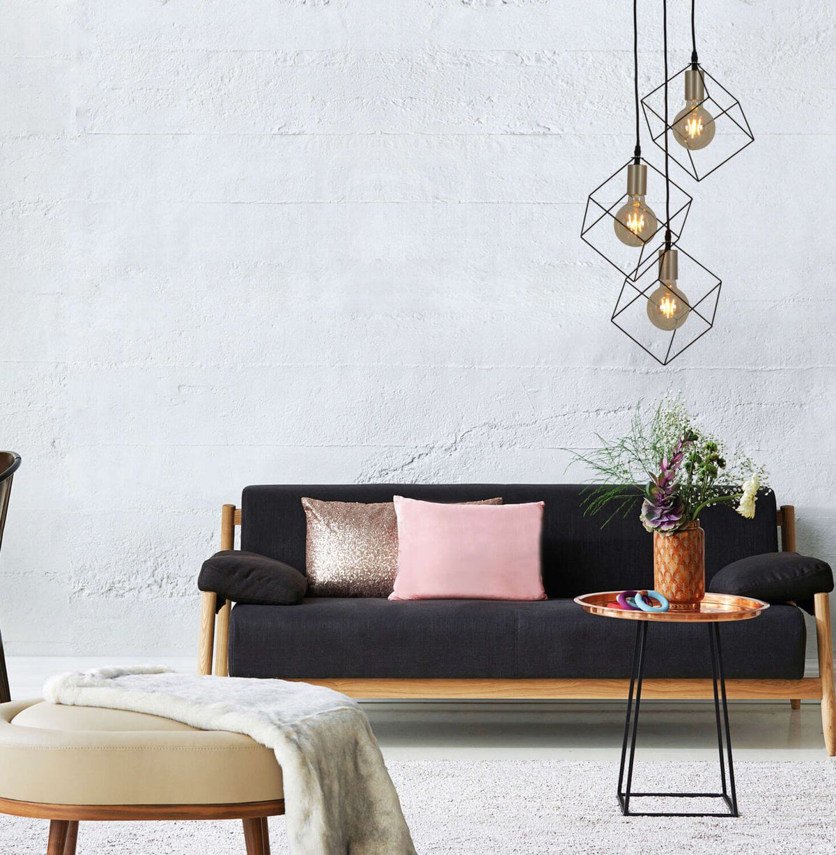 Suspension Canto noire, H 146 cm
