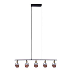 Suspension Corbis noire, rotin
