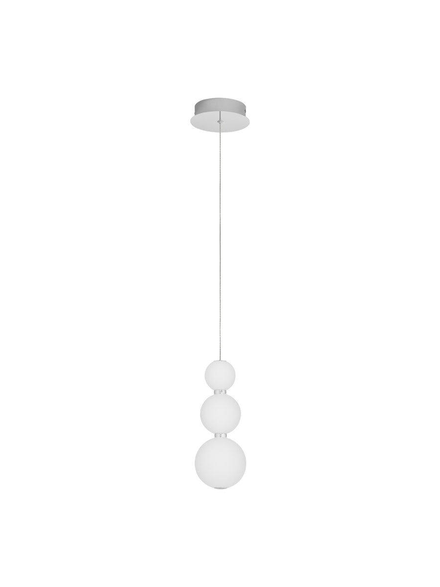 Suspension Perla chromée, verre, H 150 cm (9186918)