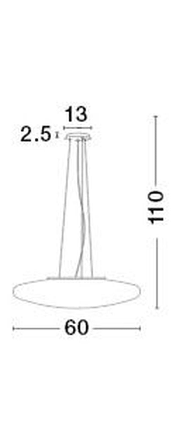 Suspension Pressione 4 lumières chromée, verre
