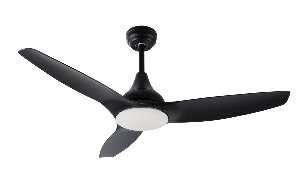 Ventilateur de plafond lumineux Samoa noir, verre