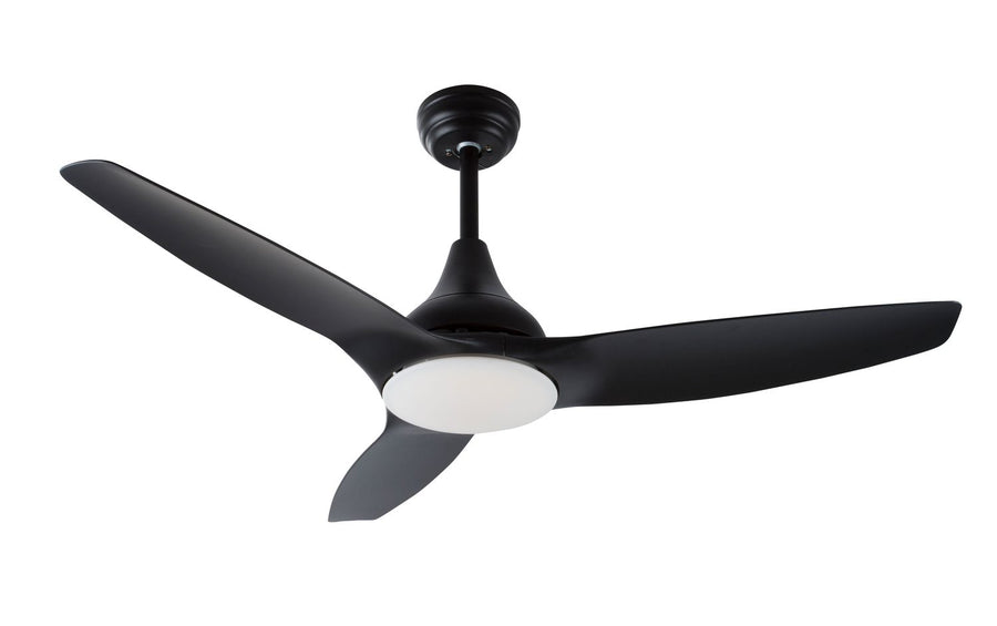 Ventilateur de plafond lumineux Samoa noir, verre